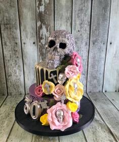 chocolate skull birthday cake