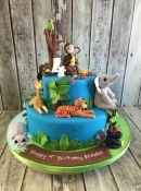 jungle animals birthday cake