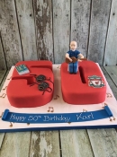 number 60 birthday cake with sugar figure