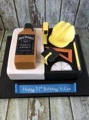 jack daniels and builder birthday cake