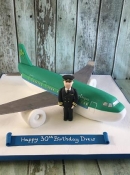 aeroplane with sugar figure birthday cake