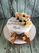 birthday cake with sugar roses