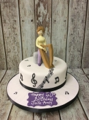 woman with a harp birthday cake