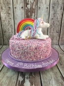 unicorn  and sprinkles birthday cake