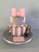 Pink & Gray 21st Birthday Cake