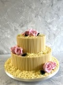 2-tier-chocolate-curl-wedding-cake-