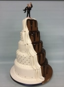 split  same sex chocolate wedding cake