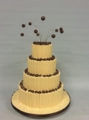 chocolate  curls wedding cake