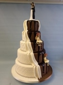 split chocolate wedding cake