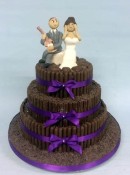 chocolate flake and finger biscuits wedding-cake
