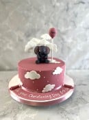christening cake with  sugar Elephant and clouds 
