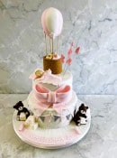 christening-cake-with-hot-air-balloon-sugar-bears-and-sleeping-baby
