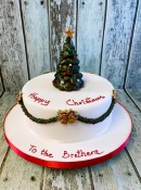 Christmmas-Cake-with-3D-chocolate-tree-and-swags