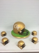 American football helmets cake