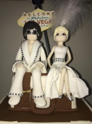 Elvis and the showgirl wedding sugar cake topper