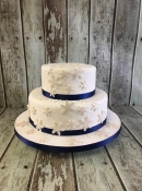 2 tier snow flake wedding cake
