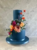 slate blue wedding cake