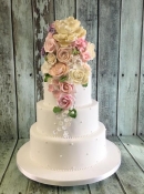 wedding cake dublin, ireland cascading sugar flowers pretty wedding cake