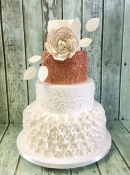 rose gold sequin ruffles wedding cake dublin Ireland bray