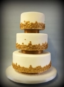 Gold sequin wedding cake