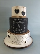 Black board wedding cake