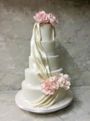 Elegant Satin icing drape wedding cake 