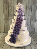 cascading ombre roses wedding cake