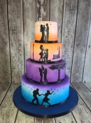 colourful story book wedding cake
