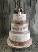 rustic bunting wedding cake