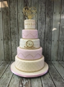 wedding cake pink and gold