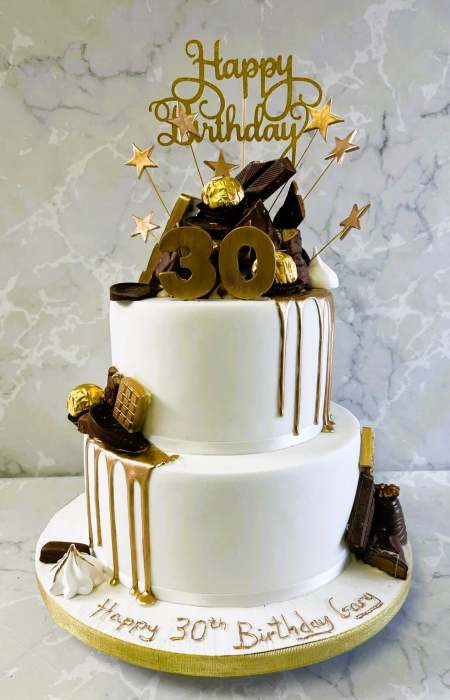 2 tier drip  birthday cake