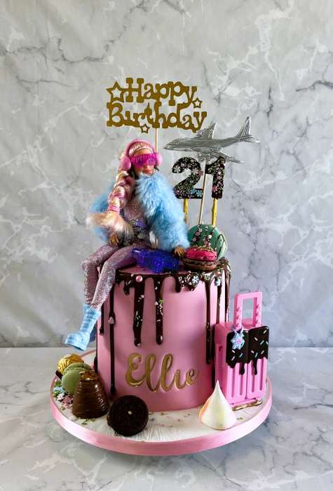 Barbie-drip-birthday-cake-