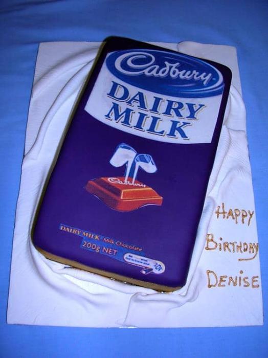 Bar of Dairy milk chocolate birthday cake