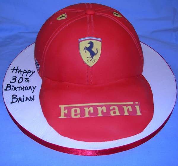 2D  Ferrari cap birthday cake