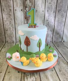 yellow ducks birthday cake