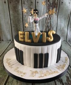 Elvis birthday cake with piano keys