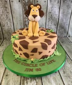 jungle lion birthday cake