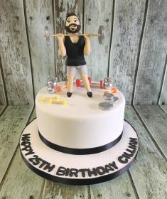 gym weights birthday cake