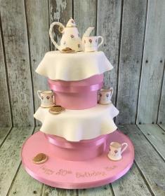 tea pot and tea cup birthday cake