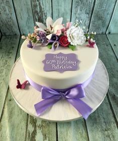 sugar flowers birthday cake