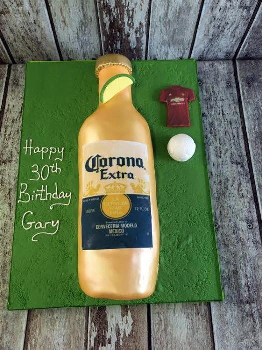 Bottle of Corona beer birthday cake