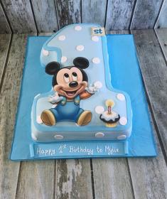 disney mickey mouse number 1 birthday cake