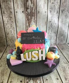 lush beauty products birthday cake