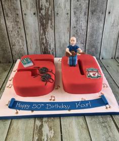 number 60 birthday cake with sugar figure