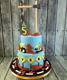 builders construction  birthday cake