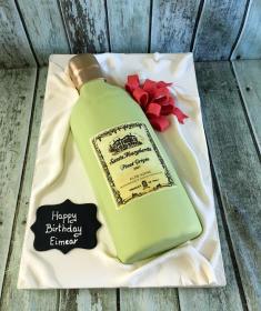 bottle of white wine birthday cake