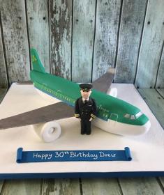 aeroplane with sugar figure birthday cake