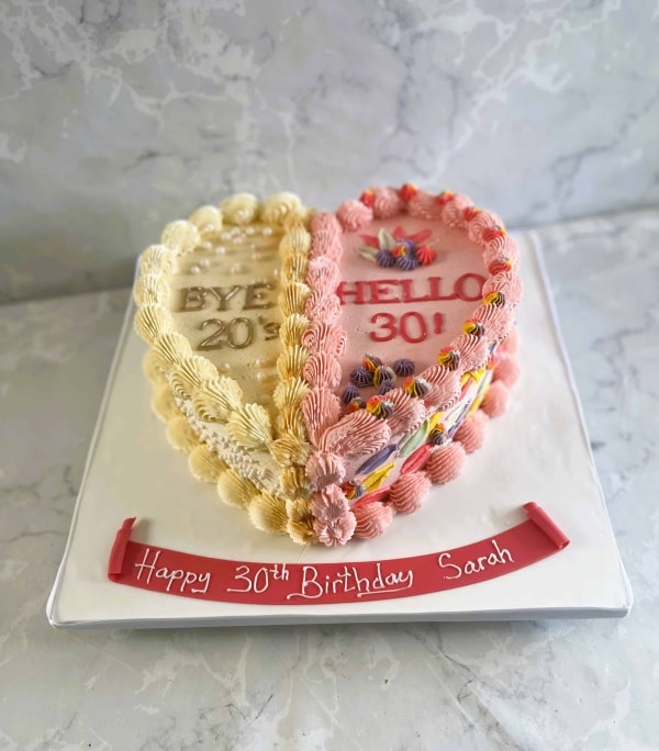 Goodbye 20 hello30 birthday cake