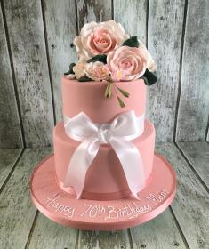 elegant floral birthday cake