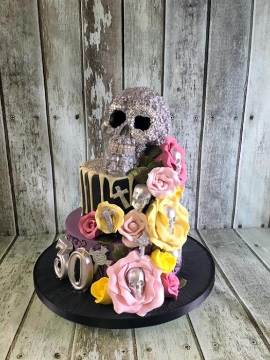 chocolate skull birthday cake